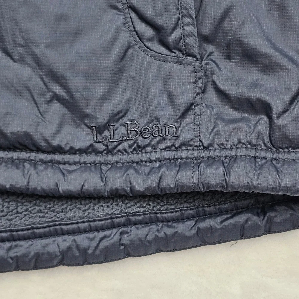 L.L.Bean Jacket Mens XL Tall Blue Fleece Lined Nylon Full Zip Gorpcore‎